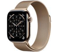 Apple Watch Series 11 GPS + Cellular 42mm Boitier en Titane Or avec Bracelet Milanais Or