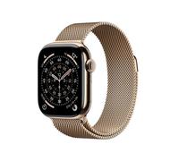 Apple Watch Series 11 GPS + Cellular 42mm Boitier en Titane Or avec Bracelet Milanais Or