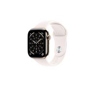 Apple Watch Series 11 GPS + Cellular 42mm Boitier en Titane Or avec Bracelet Sport Rose Tendre - S/M