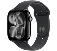 Apple Watch Series 11 GPS + Cellular 46mm Boitier en Aluminium Noir de Jais avec Bracelet Sport Noir S/M