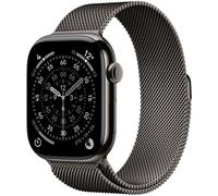 Apple Watch Series 11 GPS + Cellular 46mm Boitier en Titane Ardoise avec Bracelet Milanais Noir M/L