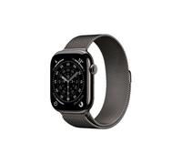 Apple Watch Series 11 GPS + Cellular 46mm Boitier en Titane Ardoise avec Bracelet Milanais Noir - S/M