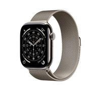Apple Watch Series 11 GPS + Cellular 46mm Boitier en Titane Naturel avec Bracelet Milanais Naturel M/L