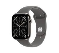 Apple Watch Series 11 GPS + Cellular 46mm Boitier en Titane Naturel avec Bracelet Sport Gris Minéral S/M