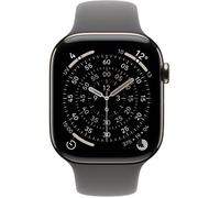 Apple Watch Series 11 GPS + Cellular 46mm - Boîtier Natural Titanium - Bracelet Sport Band Stone Grey Taille M/L