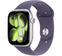 Apple Watch Series 11 GPS + Cellular - 46mm - Boîtier Silver Aluminium - Bracelet Purple Fog Sport Band - M/L