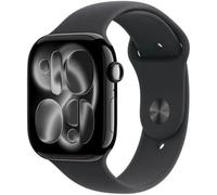 Apple Watch Series 11 GPS + Cellular 46mm Boitier en Aluminium Noir de Jais avec Black Sport Band - S/M