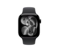 Apple Montre Series 11 GPS 42 mm Boîtier en aluminium Noir de Jais Bracelet Sport Noir M/L