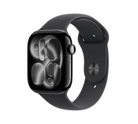 Apple Watch Series 11 GPS 46mm Boitier en Aluminium Noir de Jais avec Black Sport Band - M/L
