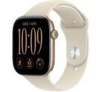 APPLE Watch Series 12 GPS - 46mm - Boîtier Light Gold Aluminium - Bracelet Sand Sport Band - S/M