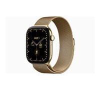 Apple Watch Series 12 GPS + Cellulaire - 46mm - Boitier titane or brillant - bracelet acier boucle milanaise or brillant - M/L