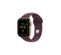 Apple Watch Series 12 GPS + Cellular 42 mm Boîtier en titane Or radieux avec Bracelet Sport Bordeaux - M/L