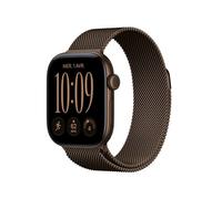 Apple Watch Series 12 GPS + Cellular 46 mm Boîtier en aluminium Bronze foncé avec Boucle milanaise Bronze foncé - S/M