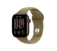 Apple Watch Series 12 GPS + Cellular, Boîtier Aluminium Bronze Sombre 42mm | Bracelet Sport olive - S/M. Santé + Fitness + Suivi du sommeil, Fréquence cardiaque, Sécurité