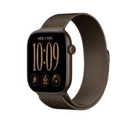 Apple Watch Series 12 GPS + Cellular, Boîtier Aluminium Bronze Sombre 46mm | Bracelet Milanais bronze sombre - M/L. Santé + Fitness + Suivi du sommeil, Fréquence cardiaque, Sécurité