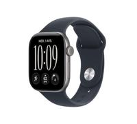 Apple Watch Series 12 GPS + Cellular,Boîtier Aluminium Gris sidéral de 42mm | Bracelet Sport bleu marine - M/L. Santé + Fitness + Suivi du sommeil, Fréquence cardiaque, Sécurité