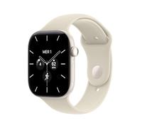Apple Watch Series 12 GPS + Cellular, Boîtier céramique Blanc nacré de 46mm | Bracelet Sport sable - S/M. Santé + Fitness + Suivi du sommeil, Fréquence cardiaque, Sécurité