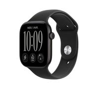 Apple Watch Series 12 GPS + Cellular, Boîtier en Aluminium Noir de 46 mm | Bracelet Sport noir - S/M. Santé + Fitness + Suivi du sommeil, Fréquence cardiaque, Sécurité