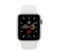 Apple Watch Series 5 GPS, Boitier argent en Aluminium de 40 mm avec bracelet sport, Blanc - Reconditionné - Bon état