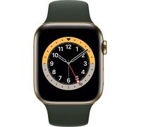 Apple WATCH Series 6 44mm GPS+Cellulaire Boîtier en acier inoxydable Or Bracelet Sport Vert