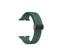 Apple Watch Series 8 45mm Adjustable Magnetic Matte Silicone Strap KRD84 Dark Green Light Pink