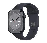 Apple Watch Series 8 GPS 45mm Aluminium Case avec bracelet en silicone - Minuit / Noir silicone / Excellent état