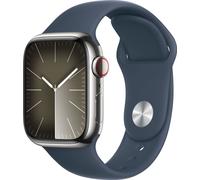 Apple Watch Series 9 argent/bleu foncé acier inoxydable 41 mm Bracelet sport