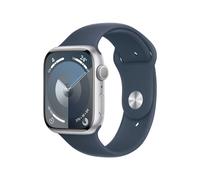 Apple Watch Series 9 GPS - Boîtier Aluminium 45 mm Argent - Bleu Orage - Bracelet M/L