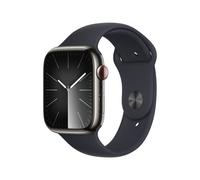Apple Watch Series 9 Gps + Cellular - Boîtier Acier Inoxydable 45 Mm Graphite Minuit - Bracelet S/M