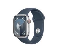 Apple Watch Series 9 Gps + Cellular - Boîtier Aluminium 41 Mm Argent Bleu Orage - Bracelet S/M