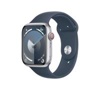 Apple Watch Series 9 Gps + Cellular - Boîtier Aluminium 45 Mm Argent Bleu Orage - Bracelet S/M