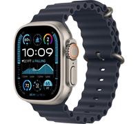 Watch Ultra 2 (GPS + 4G) Boîtier en Titane Naturel de 49mm avec Bracelet Ocean, Bleu Marine