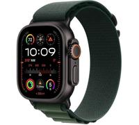 Apple Watch Ultra 2 GPS + Cellular 49 mm Boîtier en Titane Noir avec Boucle Alpine Vert Foncé Medium