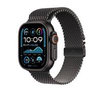 Apple Watch Ultra 2 (49 mm GPS + Cellular) Montre de Sport connectée avec Boîtier en Titane Noir et Bracelet Milanais Titane Noir (Small). Suivi de l’activité, GPS Haute précision, Neutre en Carbone