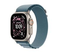 Apple Watch Ultra 3 [GPS + Cellular 49 mm] Montre connectée Course à Pied et Multisport avec boîtier Titane Naturel et Boucle Alpine Bleu Clair. Communications Satellite, Suivi santé et activité