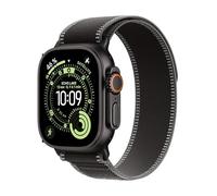 Apple Watch Ultra 3 [GPS + Cellular 49 mm] Montre connectée Course à Pied et Multisport avec boîtier Titane Noir et Boucle Trail Noir/Charbon. Communications Satellite, Suivi santé et activité