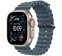 Apple Watch Ultra 3 GPS + Cellular 49mm Natural Titanium Anchor Blue Ocean Band MEWH4 - Unisex - 49 mm - Montre Connectée - Quartz avec chargeur