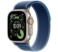 Apple Watch Ultra 3 GPS + Cellular 49mm Natural Titanium Blue/Bright Blue Trail Loop S/M MEWR4 - Unisex - 49 mm - Montre Connectée - Quartz avec chargeur