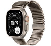 Apple Watch Ultra 3 GPS + Cellular 49mm Natural Titanium Natural Titanium Milanese Loop Medium MEWY4 - Unisex - 49 mm - Montre Connectée - Quartz avec chargeur