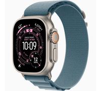 Apple Watch Ultra 3 GPS+Cellular 49mm Titane Naturel Boîtier MEWP4 Grand Bleu Clair Boucle Alpine