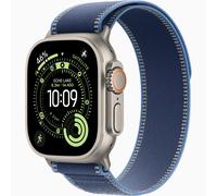 Apple Watch Ultra 3 GPS+Cellular 49mm Titane Naturel Boîtier MEWU4 M/L Bleu/Bleu Vif Boucle Trail