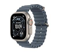 Apple Watch Ultra 3 GPS + Cellular, Boîtier en Titane Naturel de 49 mm, Bracelet Océan Bleu Maritime