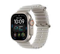 Apple Watch Ultra 4 (GPS + Cellular) Boitier de 49 mm en Titane Naturel avec bracelet Ocean Gris translucide - Taille unique