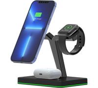 Apple Wireless Charger 3 In 1 Compatible With Mag-Safe, Magnetic Charging Stand For Iphone 14 15 13 12 Mini Plus Pro Max Apple Watch Series Ultra 8 7 6 5 4 3 2 Se & Airpods Pro 2, 3