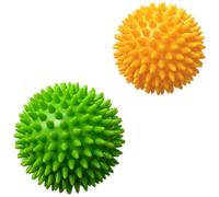 AppleRound Lot de 2 balles de massage à picots de 7,5 cm et 9 cm, réflexologie du stress, thérapie musculaire, soulagement de la tension, lot de balles sensorielles Porc-épic