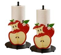 Apples and Daisy Metal Paper Towels Holder,Cute Fruit Decor Paper Towel Holder with Large Weighted Stand,Fun Table Top Papers Towel Stand for Kitchen Dining Room Home Decor