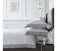 Appletree Boutique Oxford Edge Parure de lit 100% Coton pour lit Super King Size Blanc