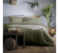 Appletree Cassia Housse de Couette en Pur Coton, Vert Kaki, King