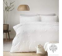 Appletree Dot Garden Parure de lit 100% Coton Blanc à Pois Blancs King Size