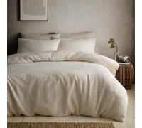 Appletree Fossil Parure de lit Jacquard pour lit Super King Size 260 x 220 cm - Couleur Naturelle - avec 2 taies d'oreiller